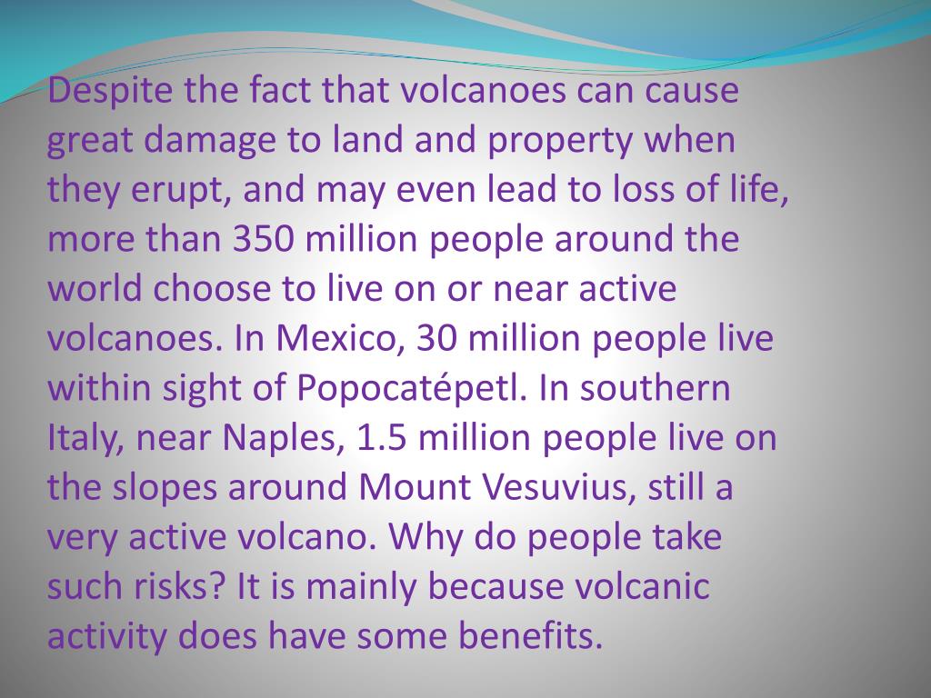 advantages of volcanoes essay