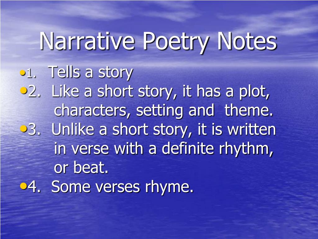 PPT - Narrative Poetry Notes PowerPoint Presentation, free download -  ID:2659485