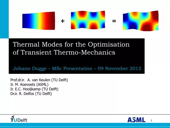 thermal modes for the optimisation of transient thermo mechanics n.