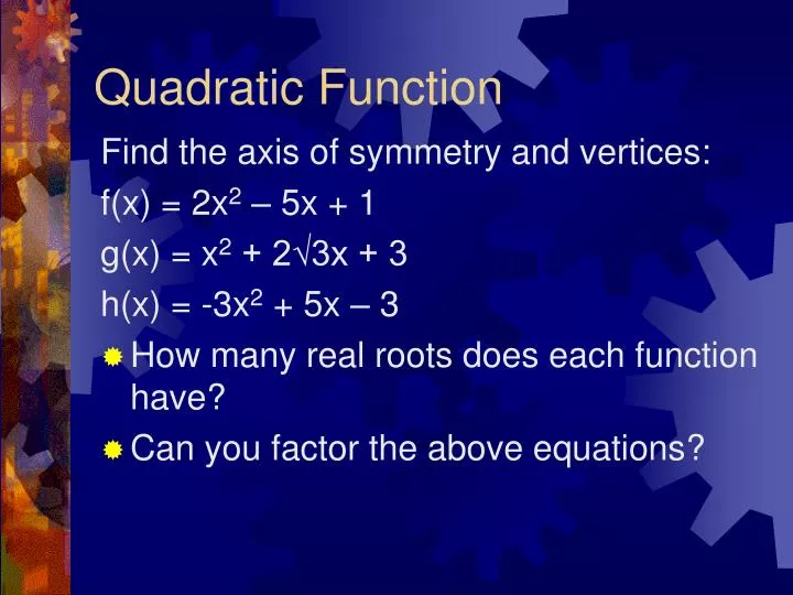 quadratic function n.