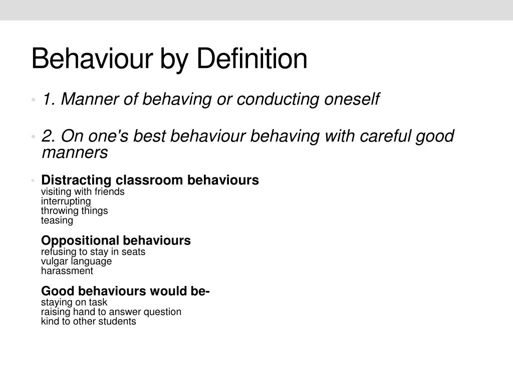 presentation behavior definition