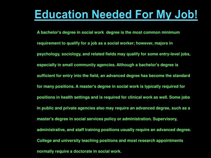 Social worker job education requirements