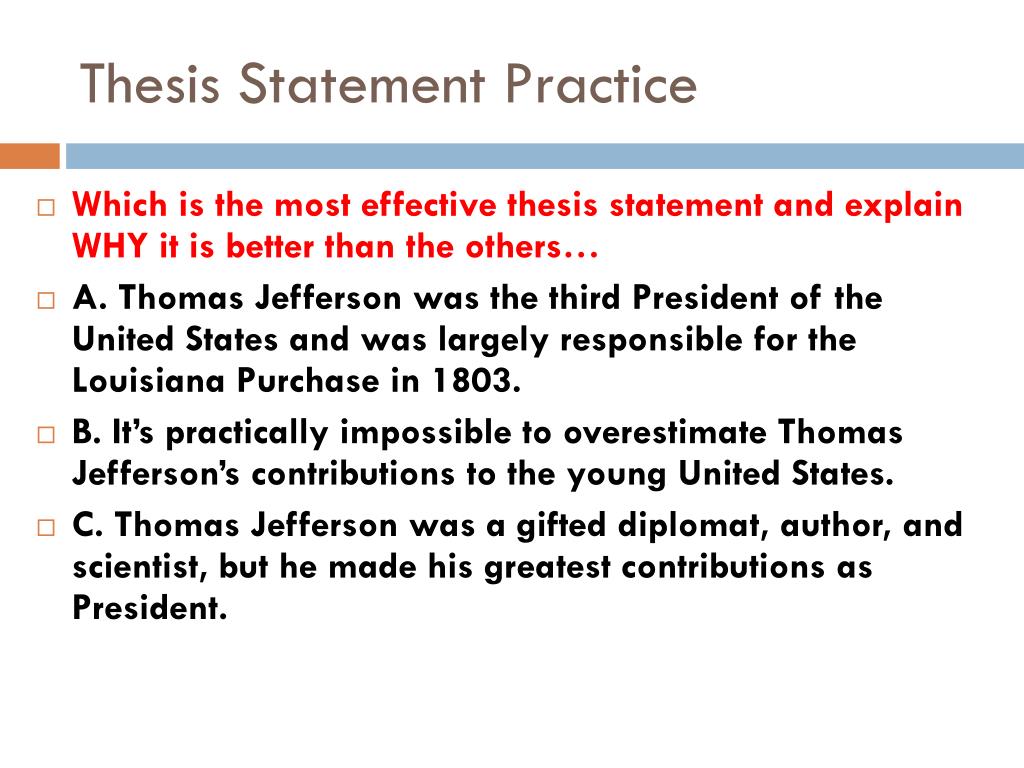 thesis statement example leq