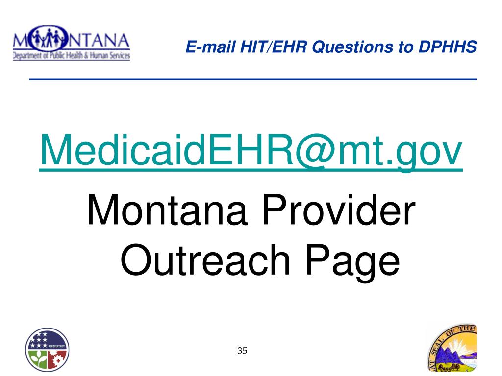 PPT Montana Medicaid Electronic Health Records Incentive Program for Eligible Hospitals
