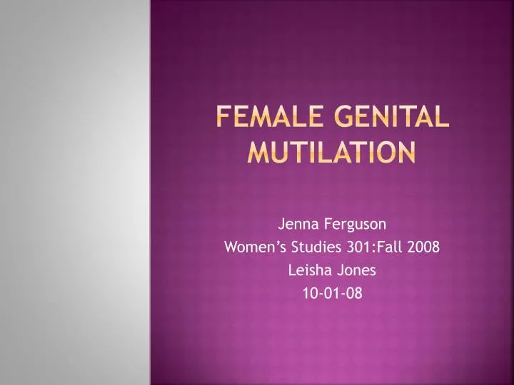 female genital mutilation n.