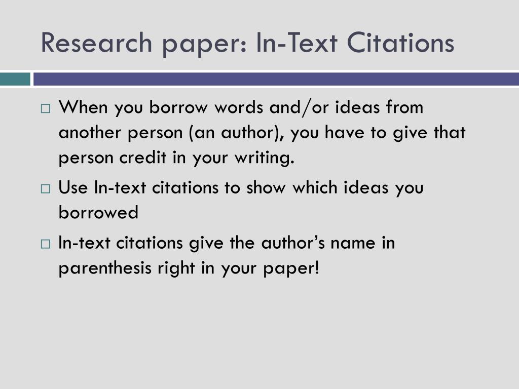 how to put in text citations in a research paper