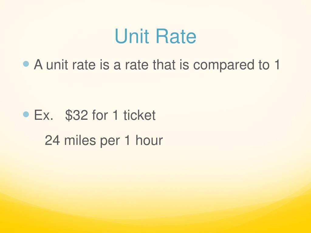 unit rate powerpoint presentation