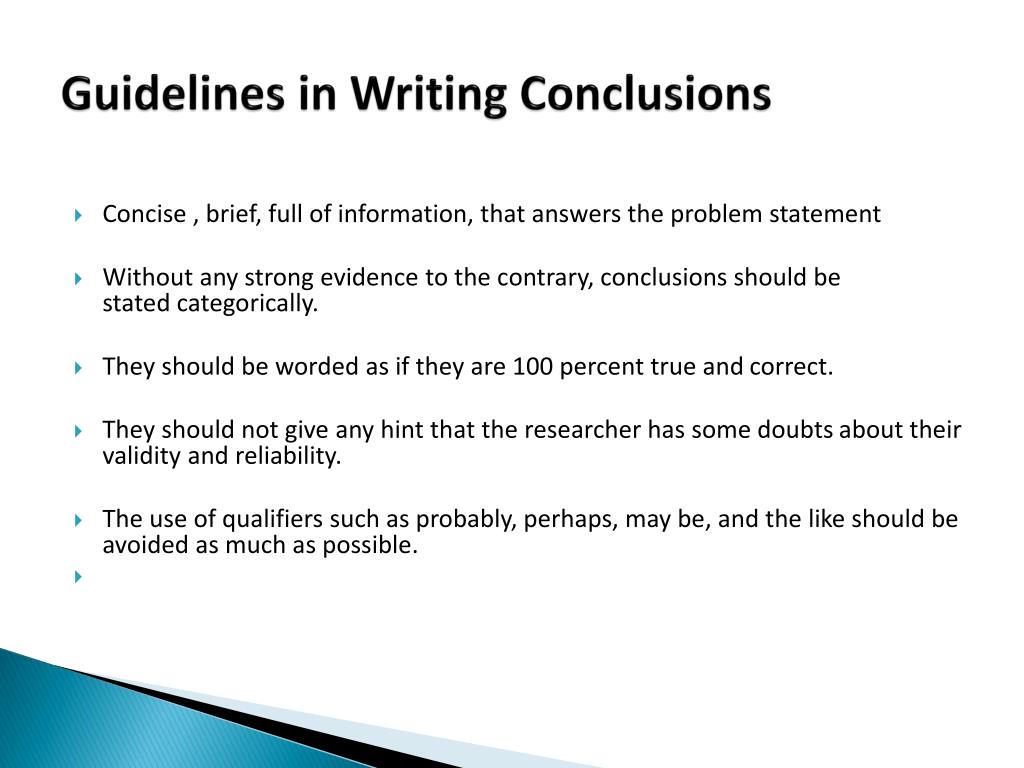 guidelines in writing your research conclusion