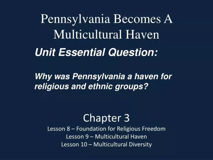 PPT Pennsylvania A Multicultural Haven PowerPoint Presentation ID2666857