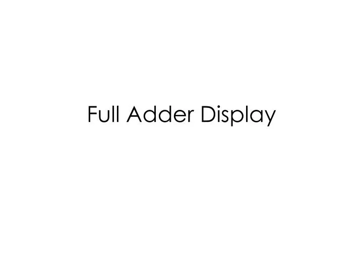 full adder display n.