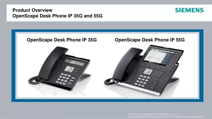 Ppt Product Overview Openscape Desk Phone Ip 35g And 55g