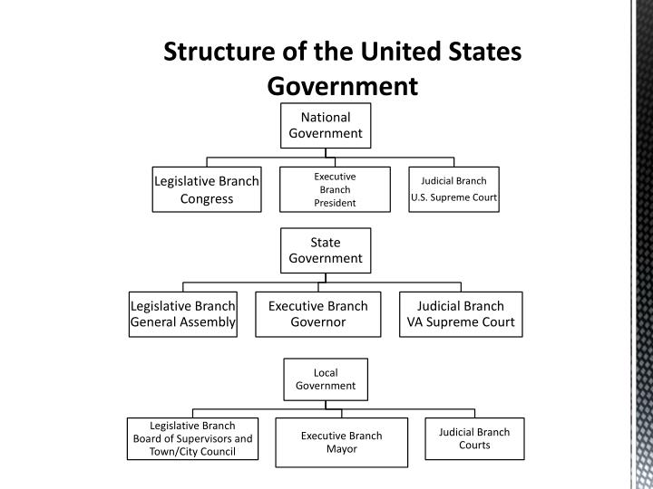 United States Government Structure Map