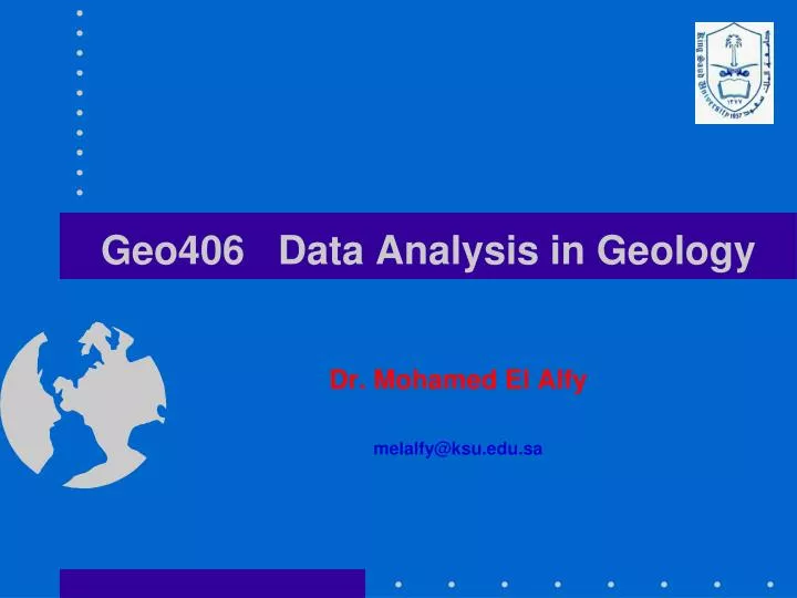 geo406 data analysis in geology n.