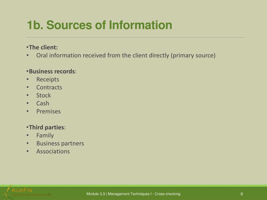 Training Manual: The Basics of Financing Agriculture Module 3.3