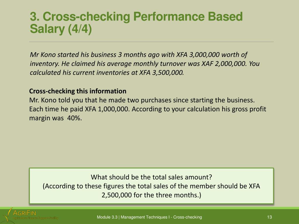 Examples of cross checking