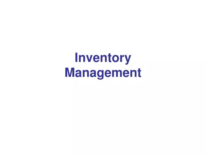 inventory management n.