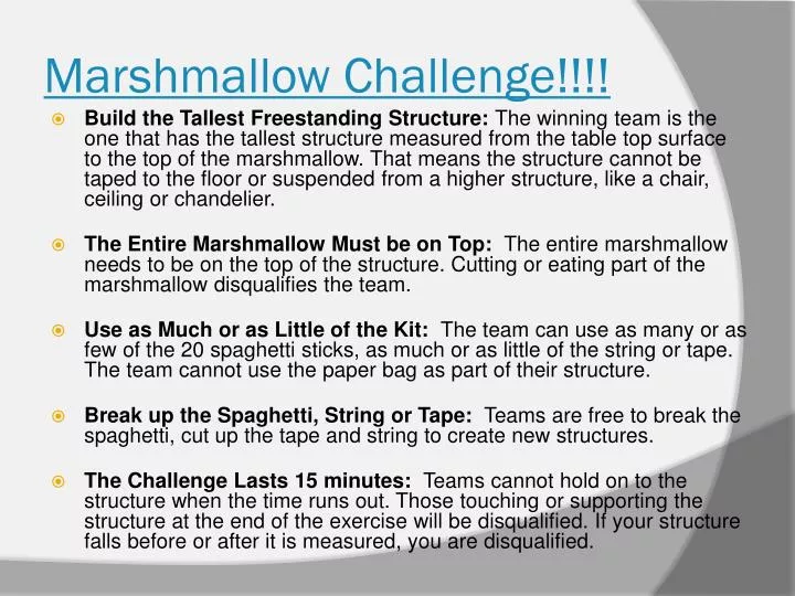 marshmallow challenge instructions ppt marshmallow challenge powerpoint presentation marshmallow challenge instructions ppt marshmallow challenge powerpoint presentation