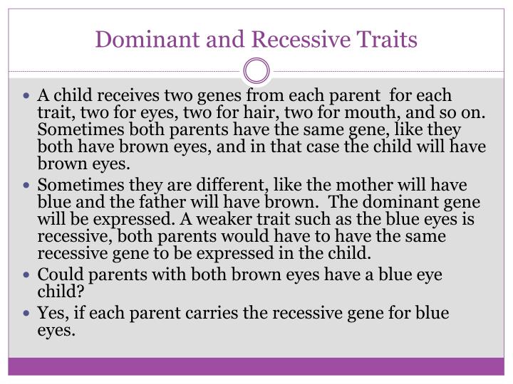 recessive and dominant traits recessive and dominant traits