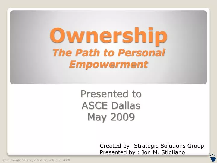 PPT - Ownership The Path to Personal Empowerment PowerPoint ...