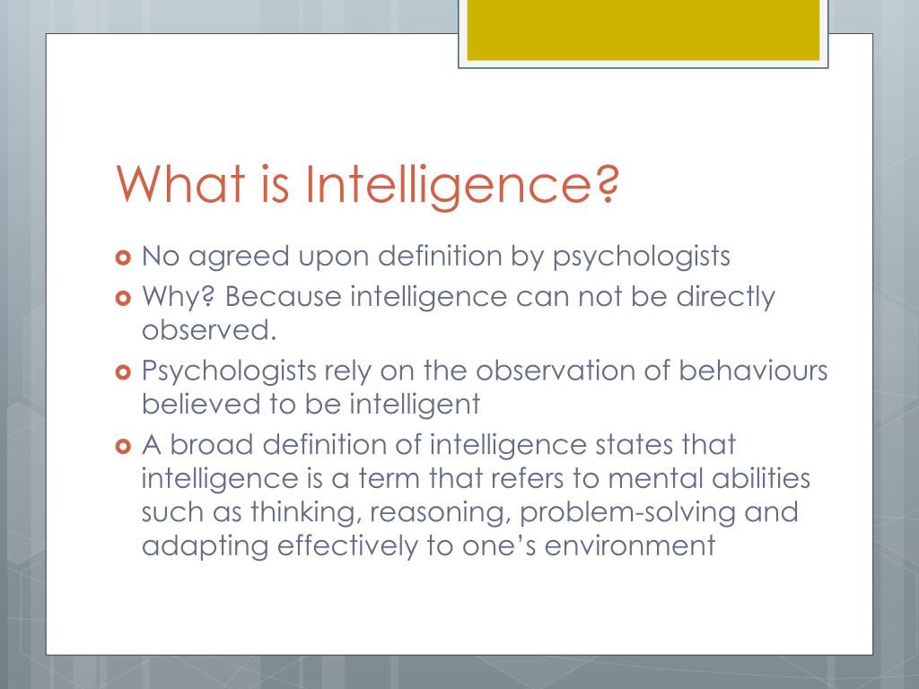 define intelligence essay