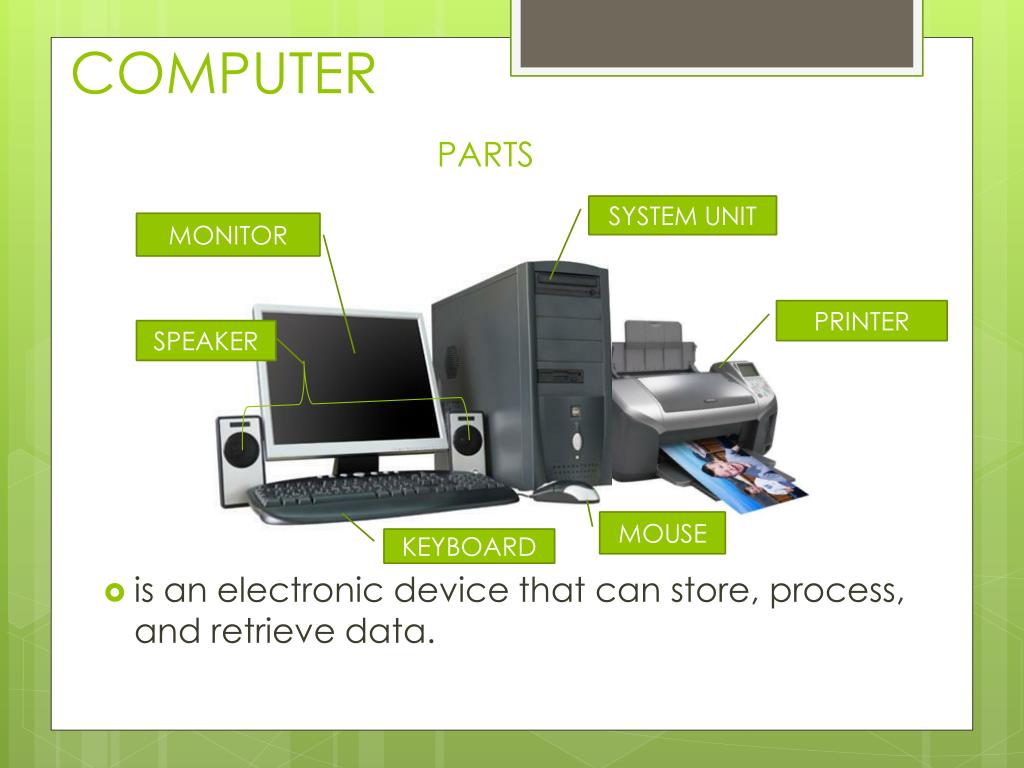 presentation on computer and its parts