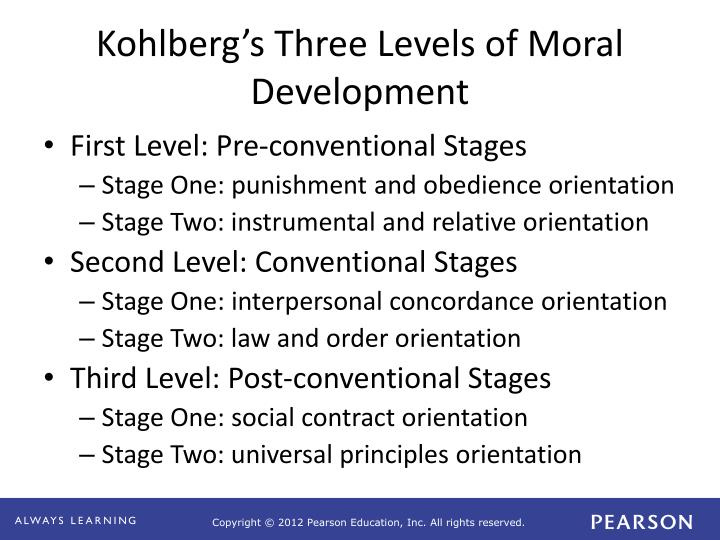 kohlbergs three levels of moral development