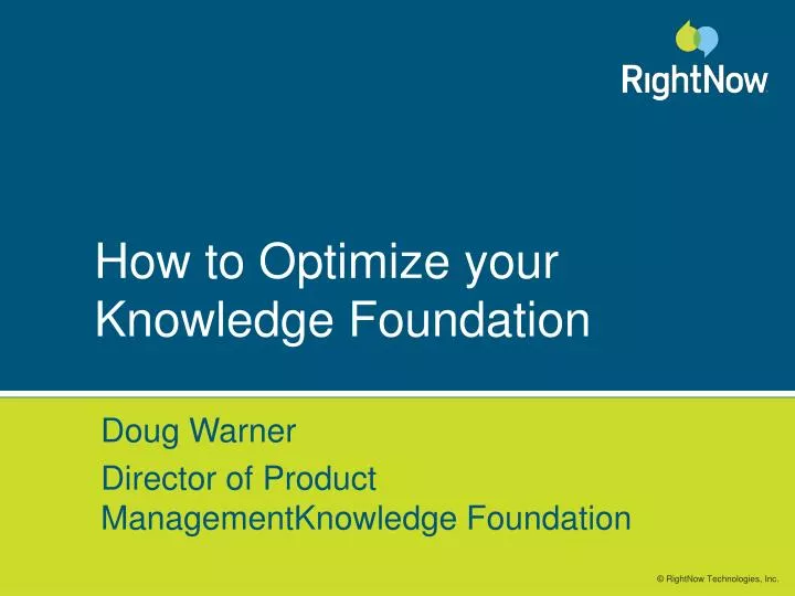 how to optimize your knowledge foundation n.