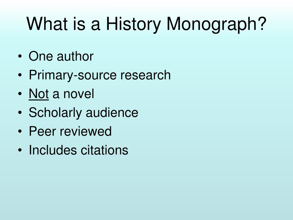 PPT - Making Sense of a History Monograph PowerPoint Presentation, free ...