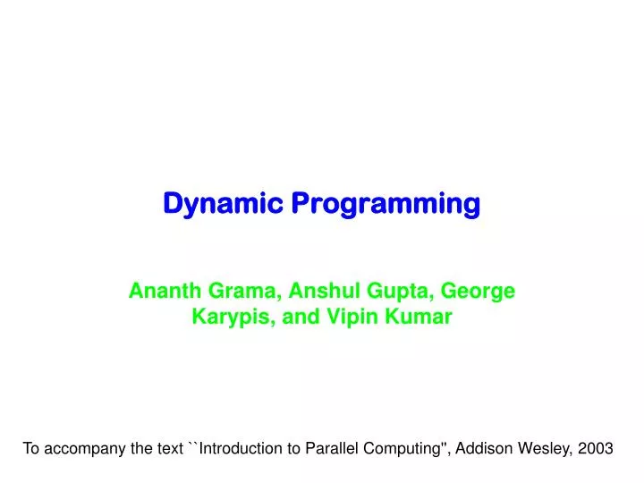 PPT - Dynamic Programming PowerPoint Presentation, free download - ID ...