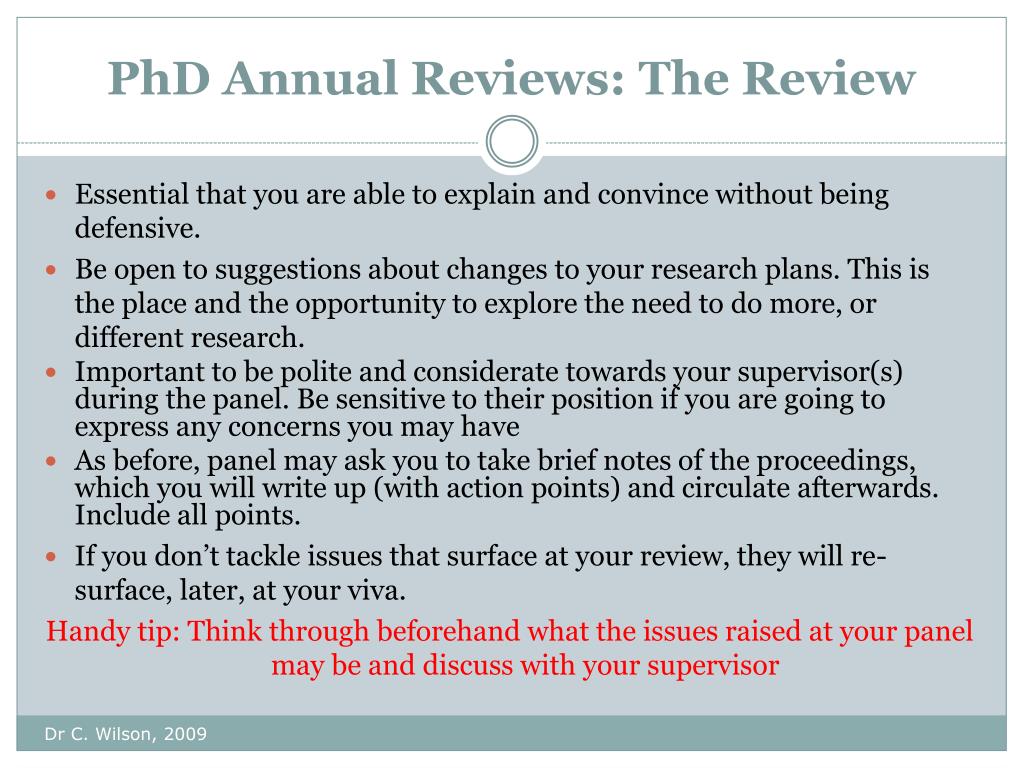 phd annual review