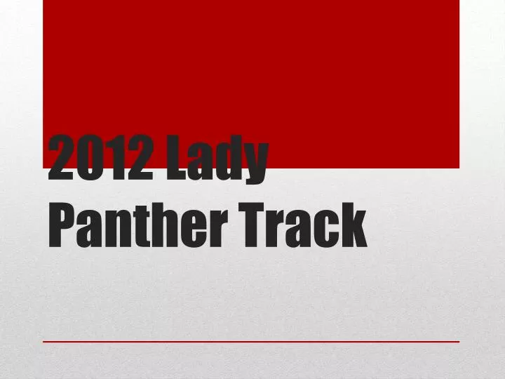 2012 lady panther track n.