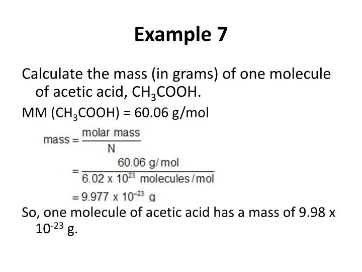 acetic acid molar mass