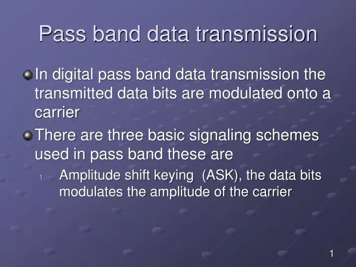 PPT Pass band data transmission PowerPoint Presentation, free