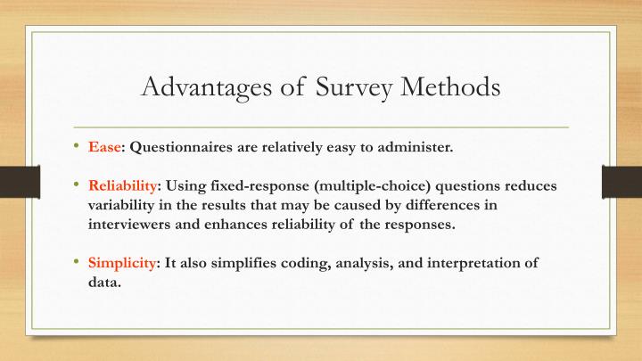 advantages of survey research method