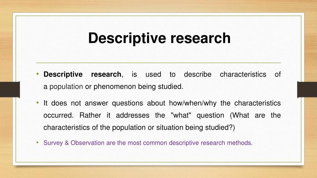 definition of descriptive survey research design