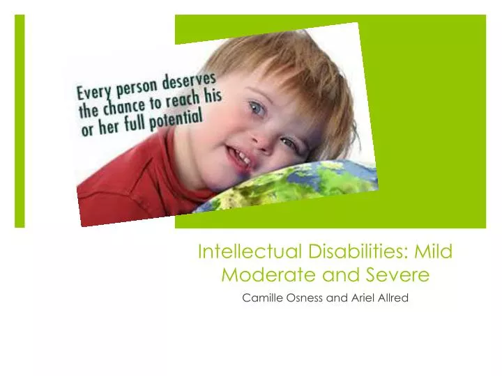 intellectual disabilities mild moderate and severe n.