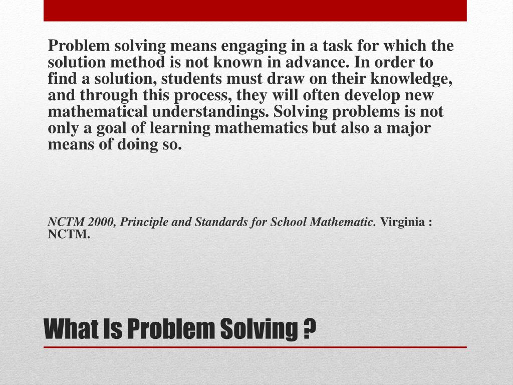 Mathematical Problem Solving Meaning