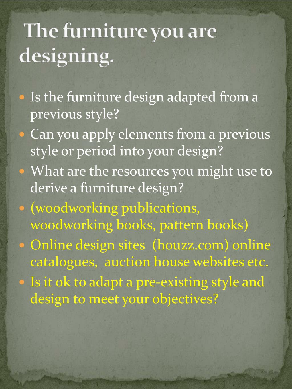 PPT - Principles of Furniture & Joinery Design PowerPoint Presentation ...