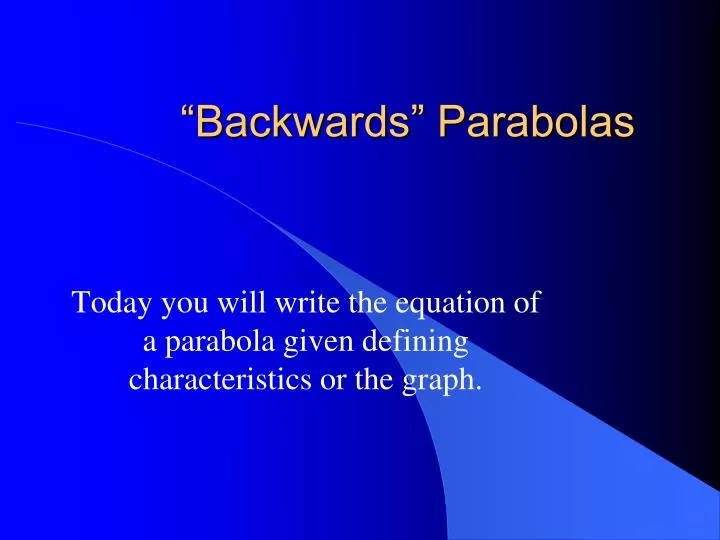 backwards parabolas n.
