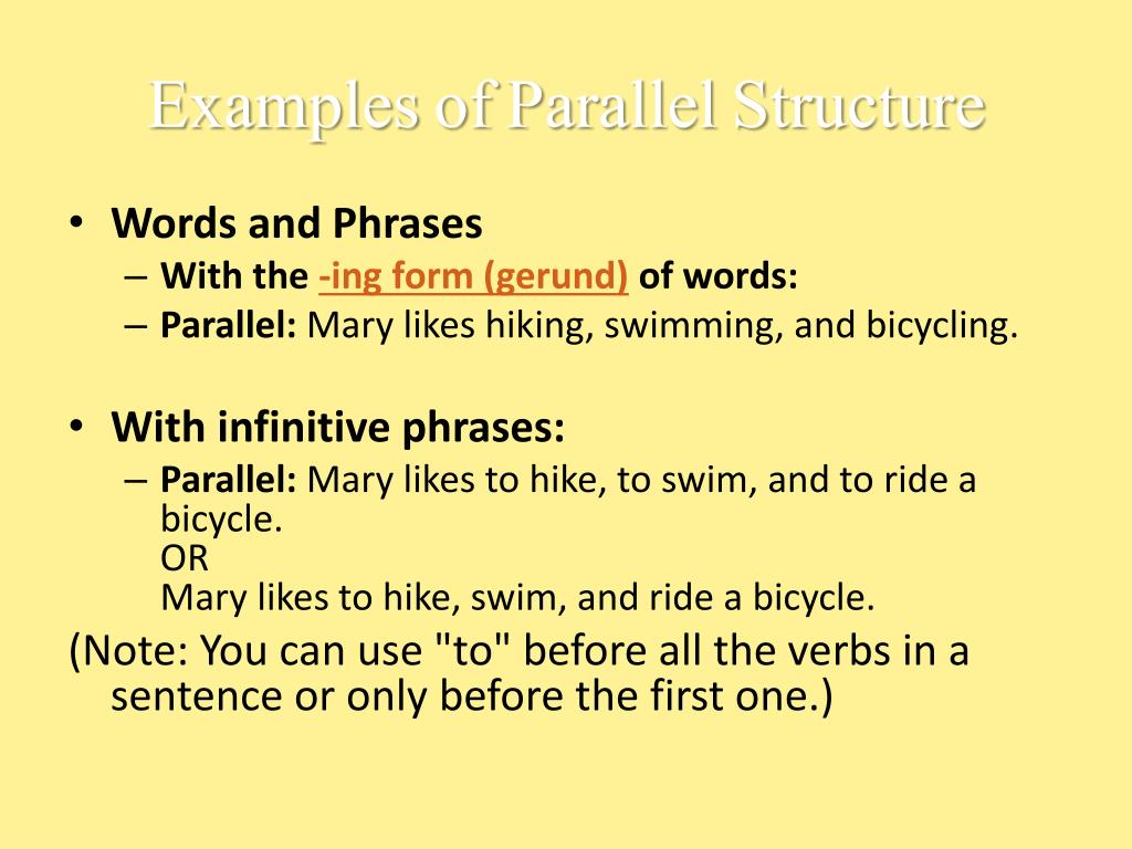 parallel structure example