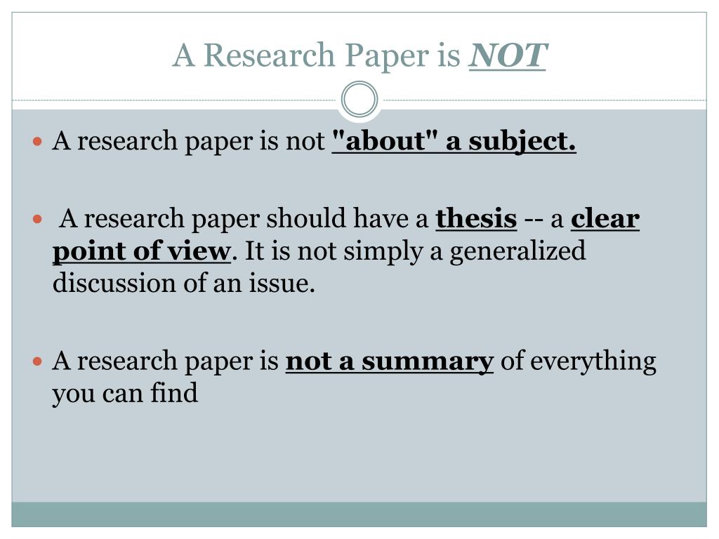 what is not a research paper