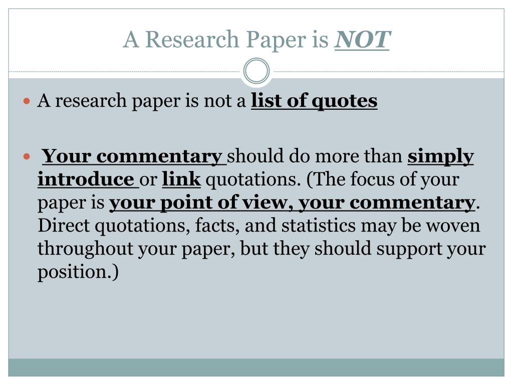 should research papers have opinions