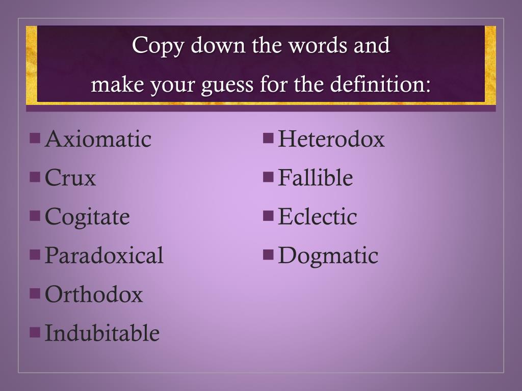 PPT - Copy down the words and make your guess for the definition:  PowerPoint Presentation - ID:2675880
