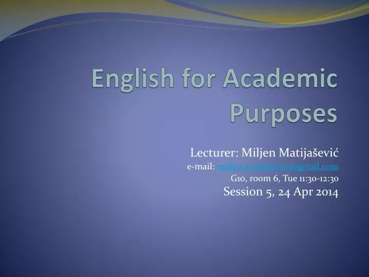 academic english presentation