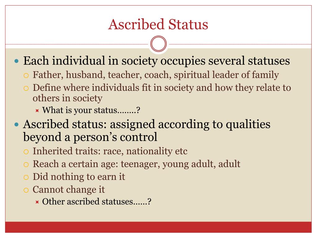 ascribed status ascribed status
