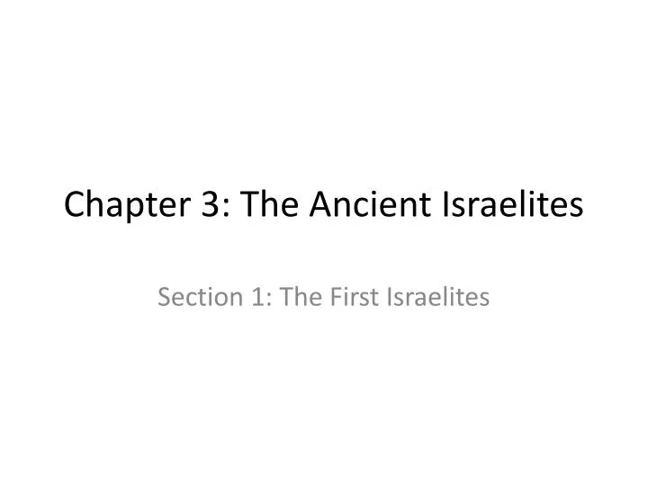 chapter 3 the ancient israelites n.
