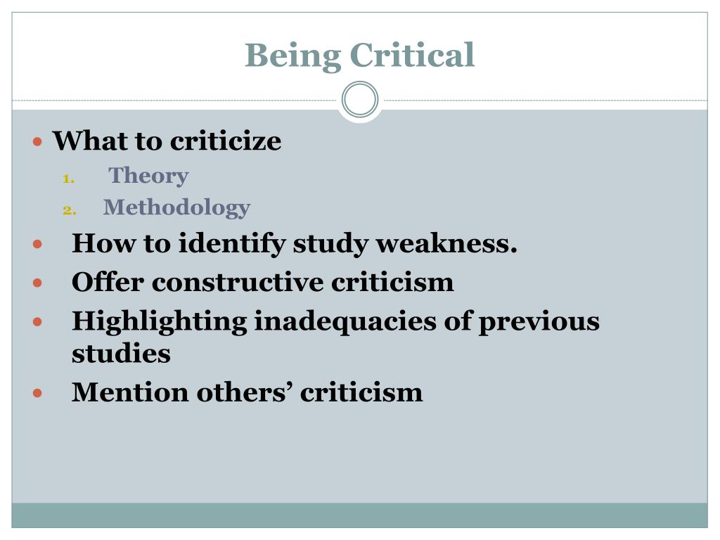 being critical in research
