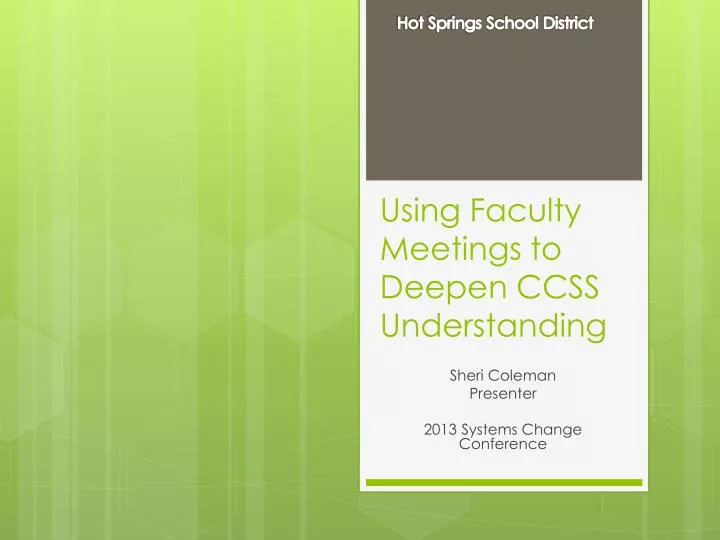 using faculty meetings to deepen ccss understanding n.