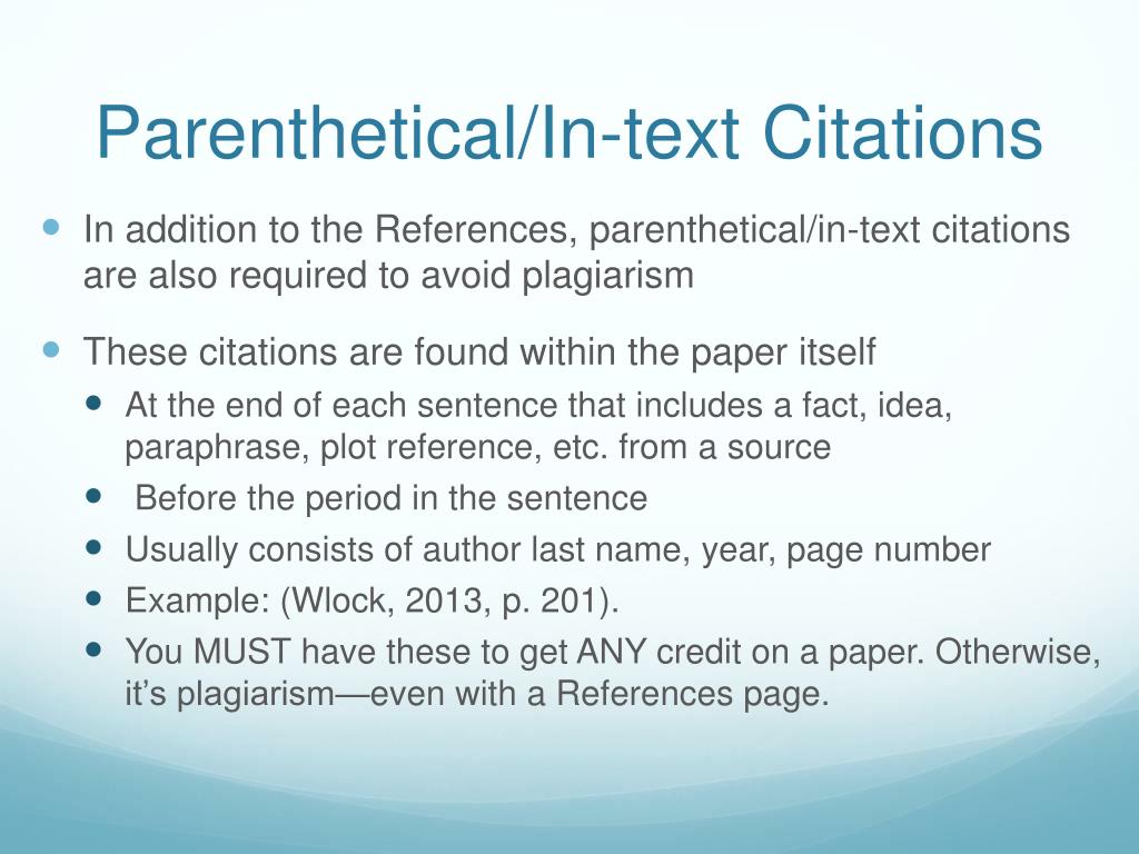 in text parenthetical citations apa