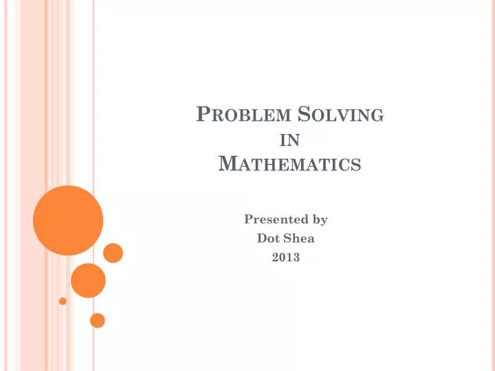 problem solving and mathematics education ppt